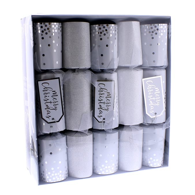 10 Luxury Hand Crafted Crackers Silver