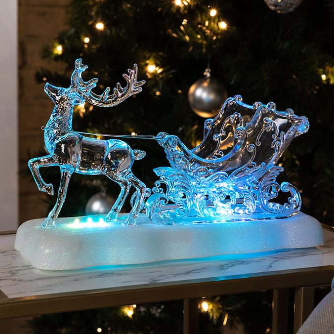 Noel Colour Changing Musical Light Up Sleigh Decoration, 10466612 