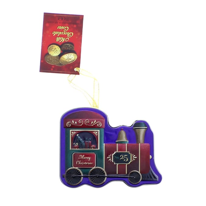 Milk Chocolate Coins TIn Train 35g (Case of 6), festive, treats