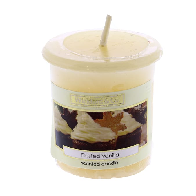 Wickford & Co Votive Candle Frosted Vanilla (Case of 24) Home Bargains