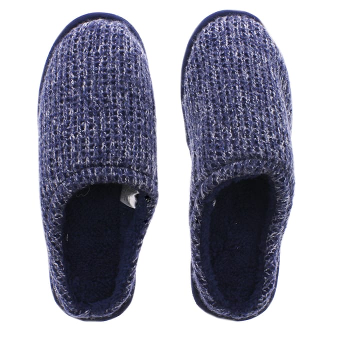 Esquire Mens Cable Knit Style Slippers Navy, slippers, feet, cosy, warm ...
