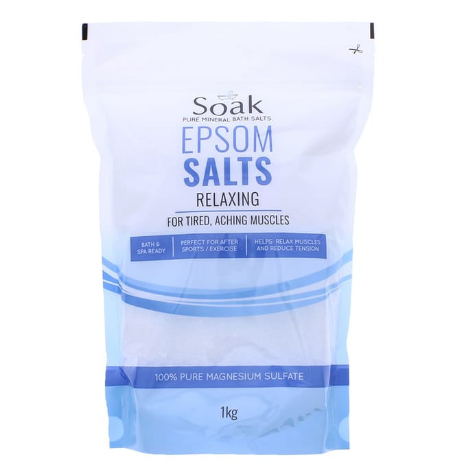 Soak Epsom Salts (10 x 1kg Bag) , bathing, bath, bathe, relax, relaxing