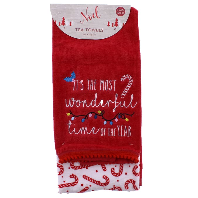 Noel Novelty Tea Towel Twin Pack