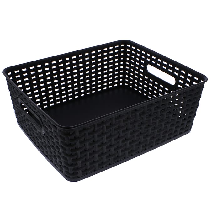 Medium Patterned Storage Basket , black, white,Grey, house, home