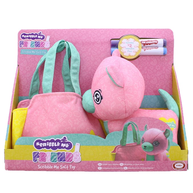 Scribble Me Friends Soft Toy & Bag