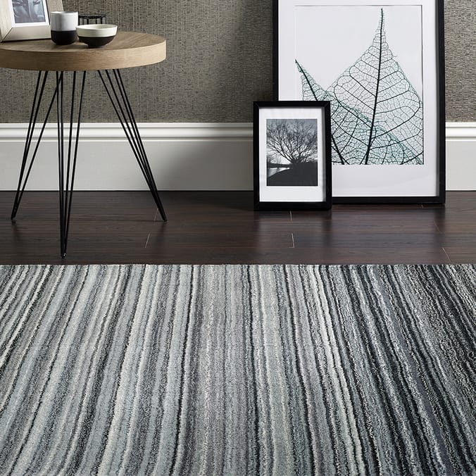 Origins Fine Stripes Grey Rug