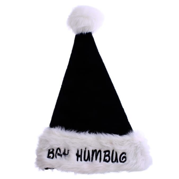 Deluxe Santa Hat Black santa santas hat hats black xmas