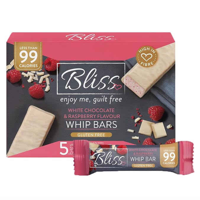 Bliss Whip White Chocolate & Raspberry 5 Bars (20x) 20 packs, skinny