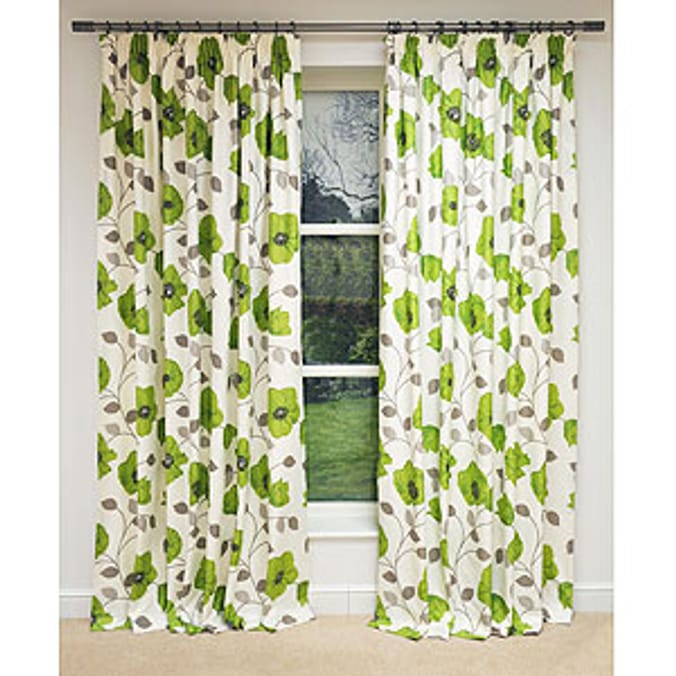 Green Poppy Design Fully Lined Curtains