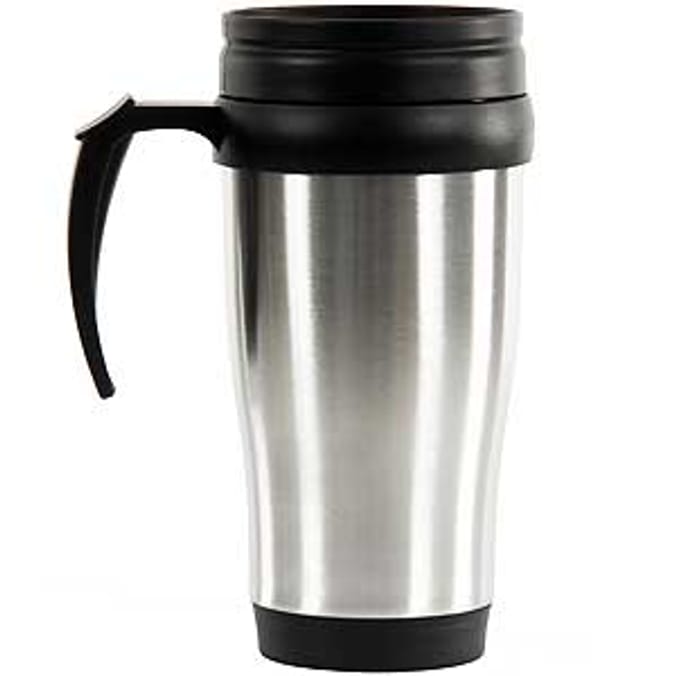 Morrisons 400ml Stainless Steel Travel Mug With Handle