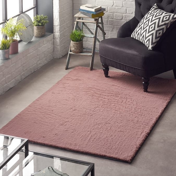 Origins Lustrous Faux Fur Pink Rug, furry, super soft rugs living rooms