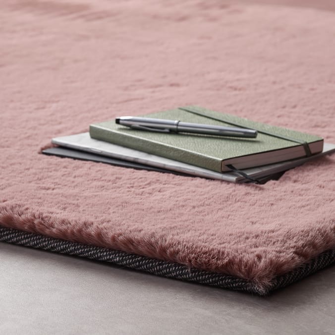 Origins Lustrous Faux Fur Pink Rug, furry, super soft rugs living rooms