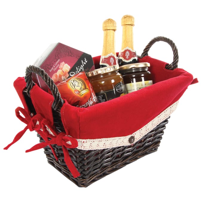 Small Hamper Basket Red/Brown, hampers, hamper, basket, baskets, xmas