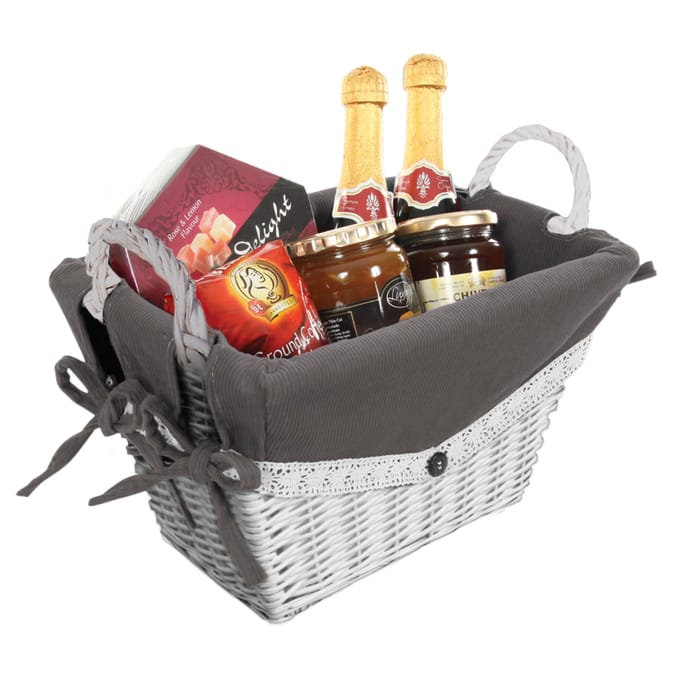 Small Hamper Basket White/Grey, hampers, hamper, basket, baskets