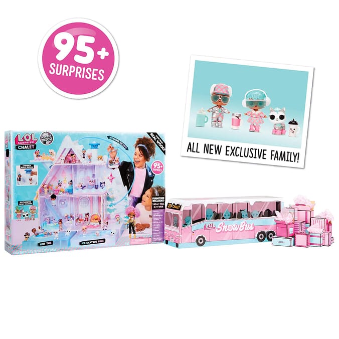 LOL Surprise Winter Disco Chalet Wooden Doll House with Exclusive