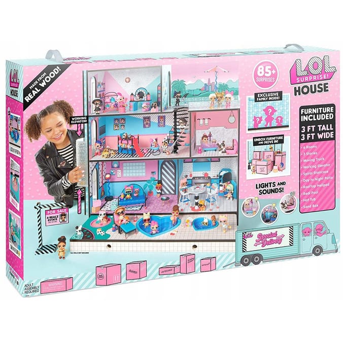 LOL Surprise Wooden Doll House with Exclusive Family & 85+ Surprises