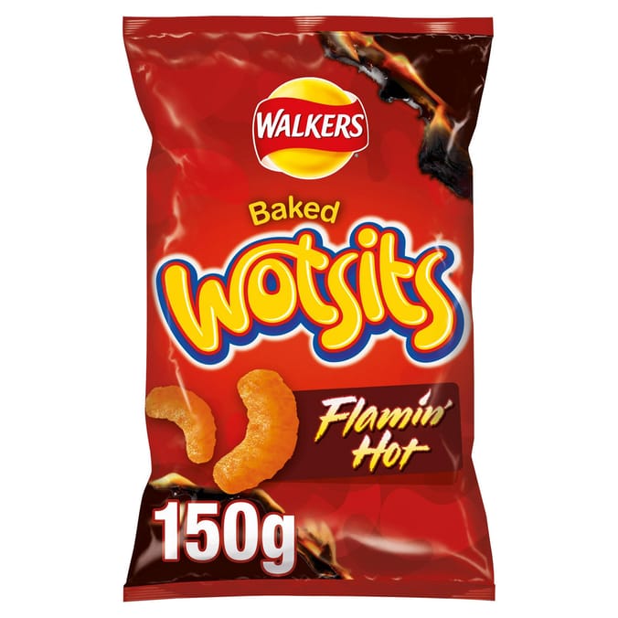 Baked Wotsits Flamin' Hot 150g (Case of 12), crisp, crisps, chip, chips