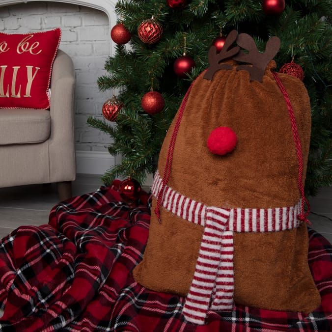 Noel Large Novelty Plus Sack - Brown Reindeer