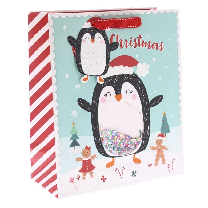 Xmas Superior Gift Bag Set of 8 - Santa & Penguin