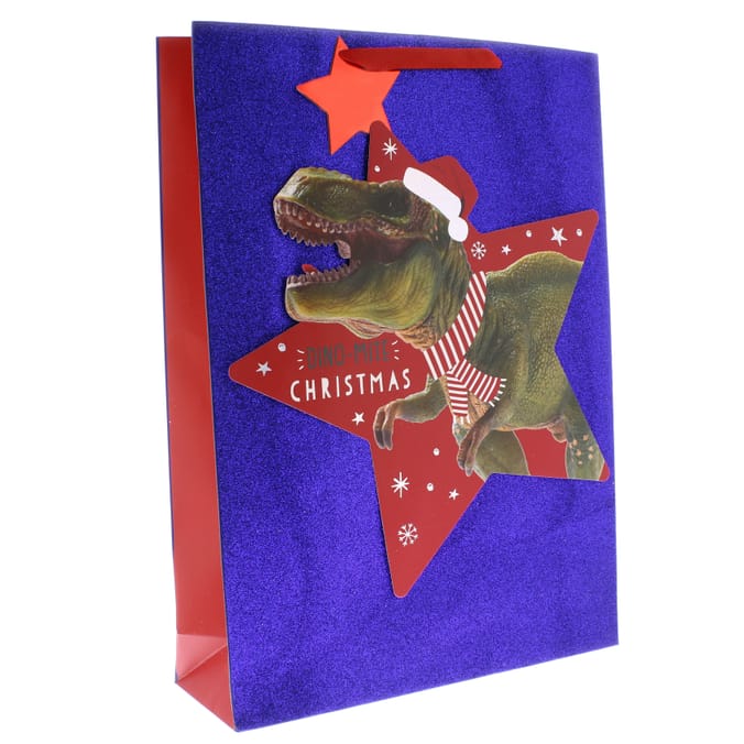 Dinosaur christmas best sale gift bag