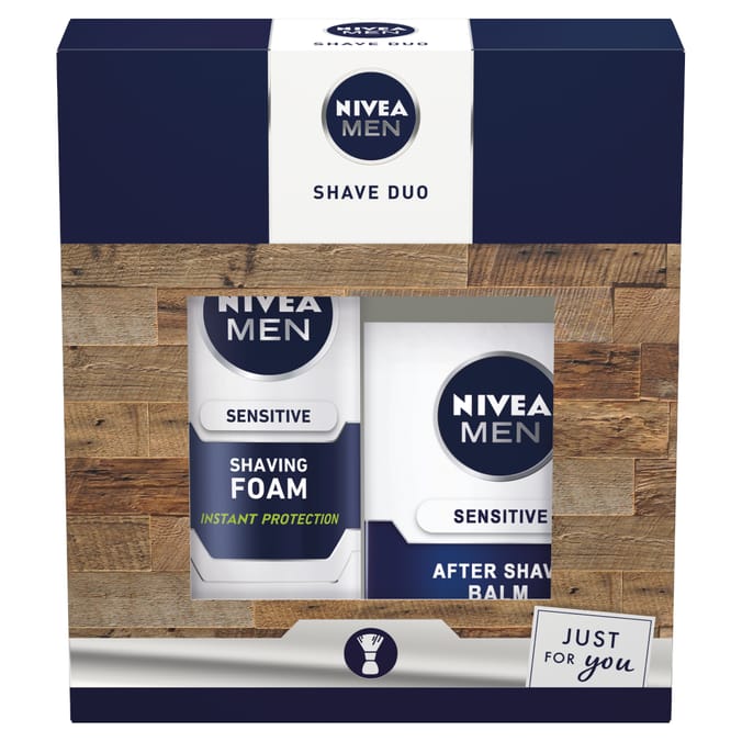 Nivea Men Sensitive Shave Duo Gift Set, aftershave, balm, foam Home