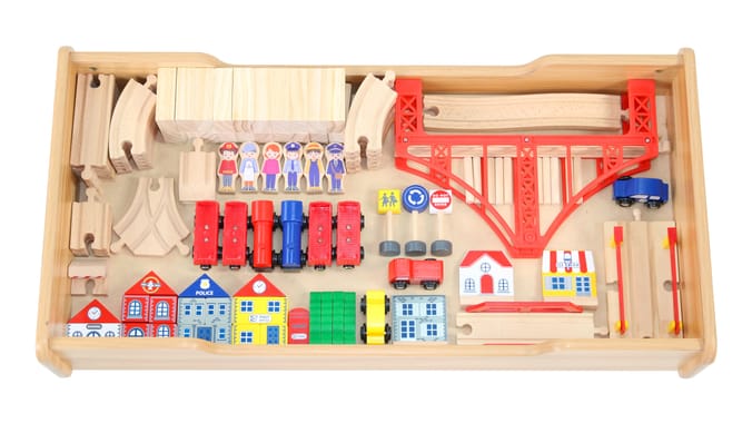 Wooden Deluxe 100 Piece Train Table