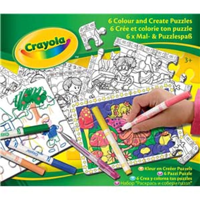 Crayola 6 Colour and Create Puzzles | Home Bargains