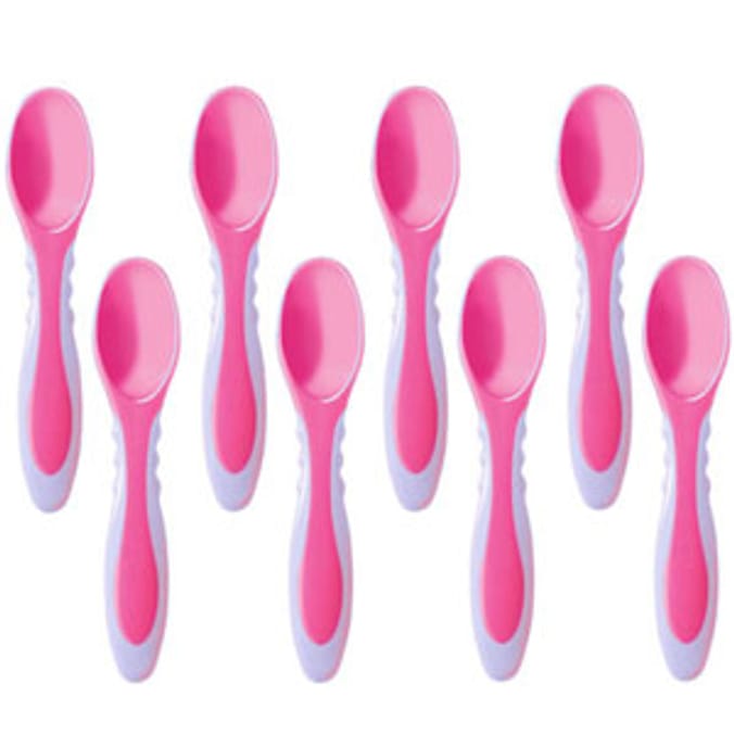 Tommee Tippee Feeding Spoons x 8 Pink Home Bargains