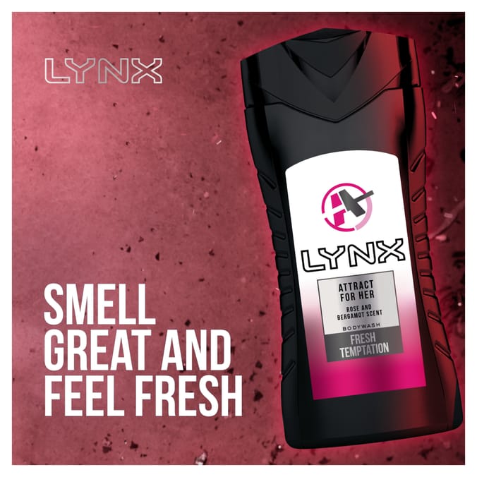 Lynx Attract For Her Holographic Washbag & Shower Puff, body, spray