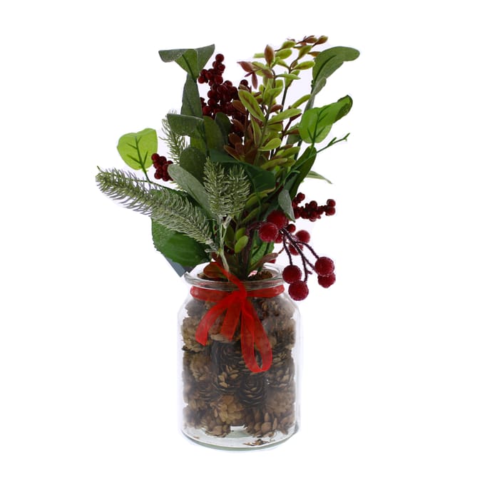 Home Collections Berry Stem In Glass Jar Red, glass, jar, jars, berry