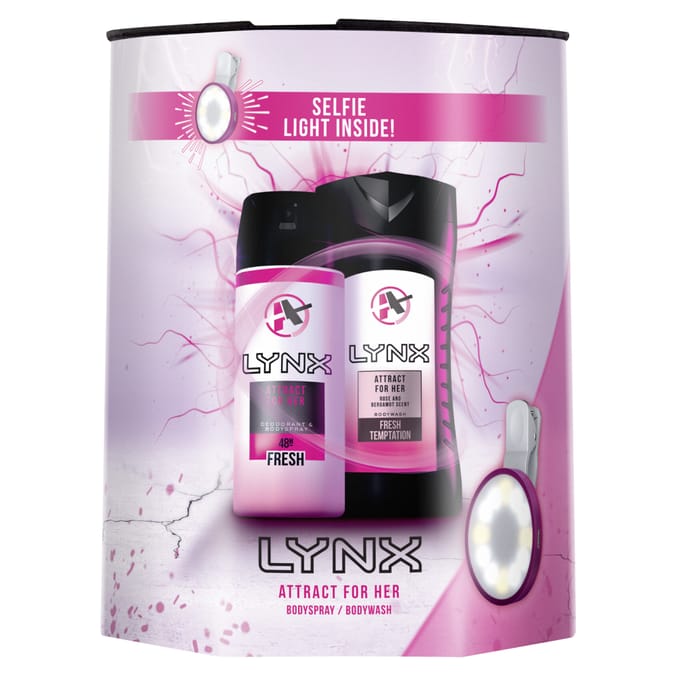 Lynx Attract for Her Duo Gift Set With Selfie Light, body, spray