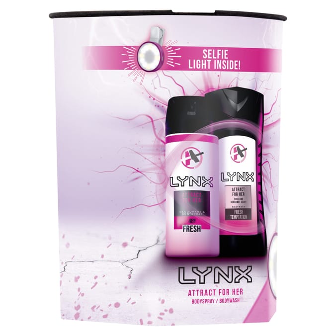 Lynx Attract for Her Duo Gift Set With Selfie Light, body, spray