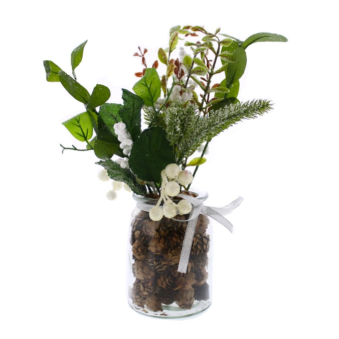 Home Collections Berry Stem In Glass Jar White Home Bargains