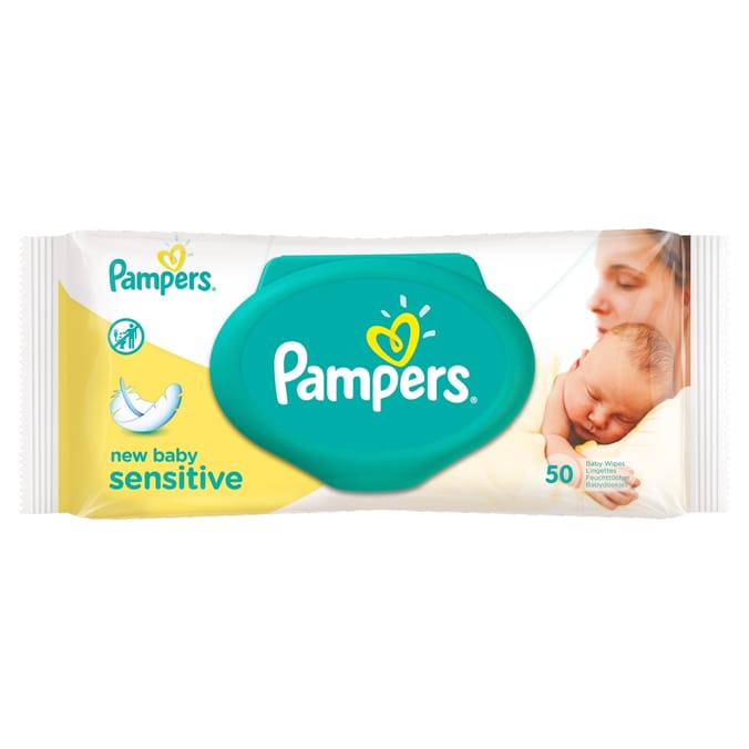 Pampers New Baby Sensitive Baby Wipes (Case of 12 x 50) babywipes nappy  nappies changing wet wipes