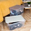 Home Utility: 6 x 45 Litre Plastic Storage Box & Lid