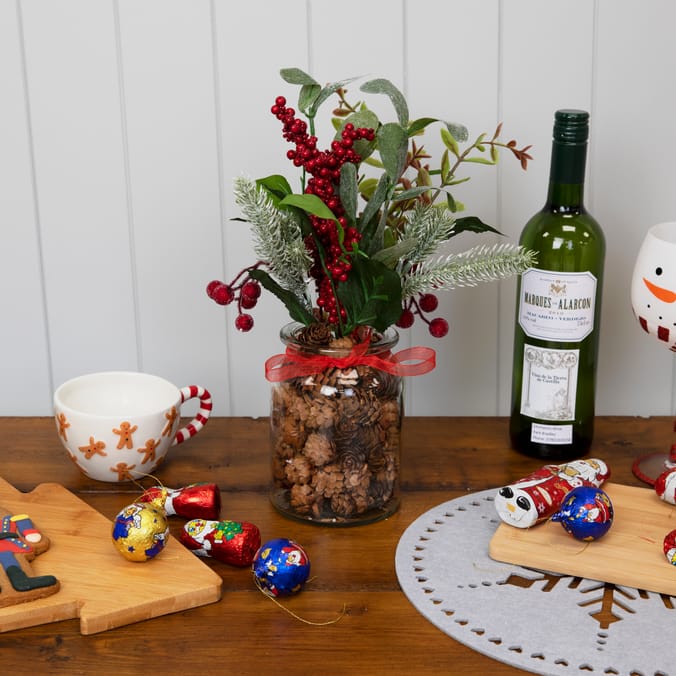 Home Collections Berry Stem In Glass Jar Red, glass, jar, jars, berry
