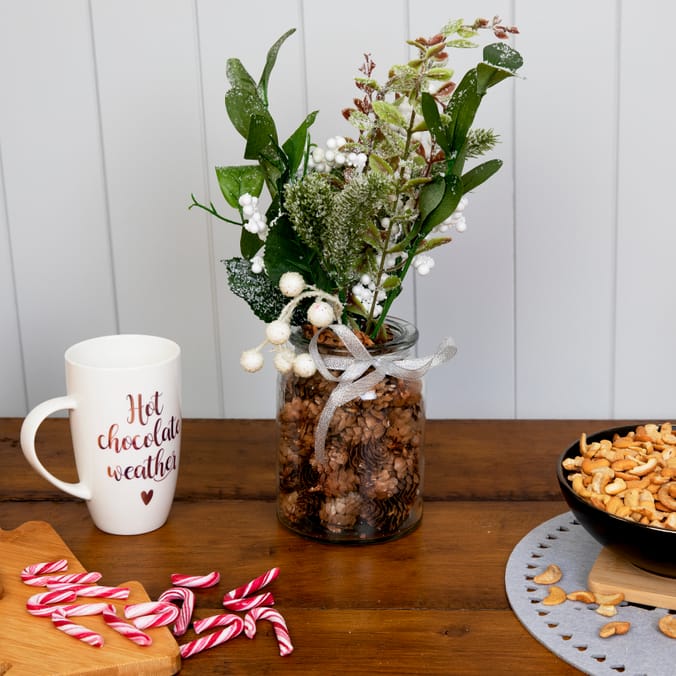 Home Collections Berry Stem In Glass Jar White Home Bargains
