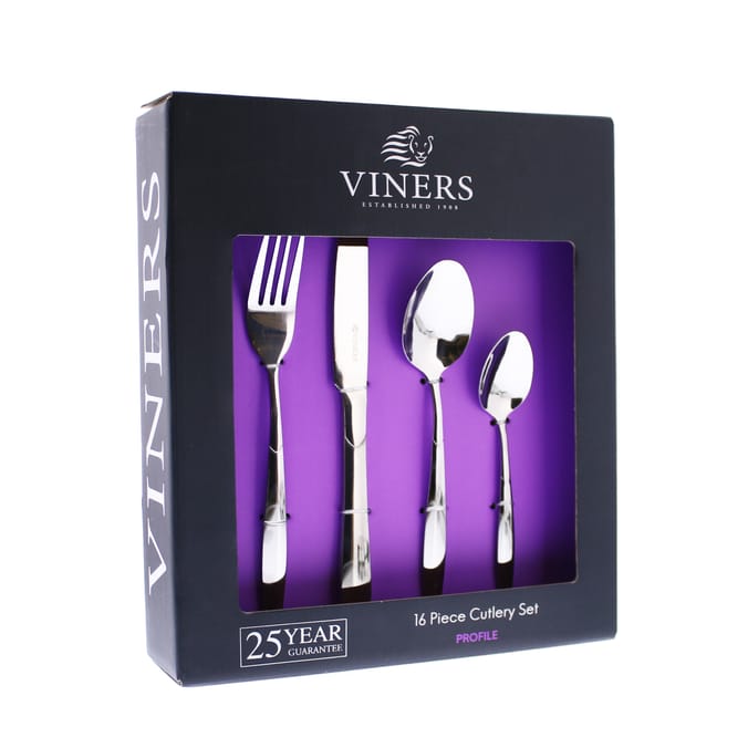 Viners 16 Piece Cutlery Set Profile, cutlery, knife, knives, fork