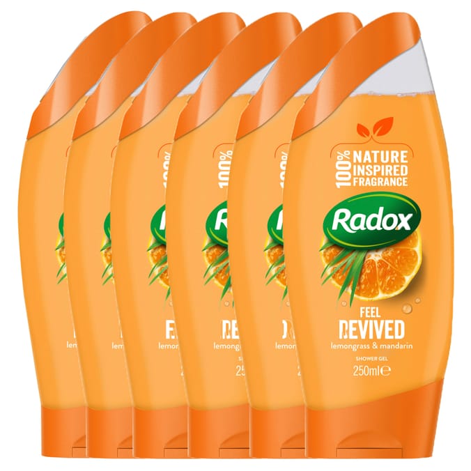 Radox Feel Revived Shower Gel 250ml (Case of 6), shower, bath, wash
