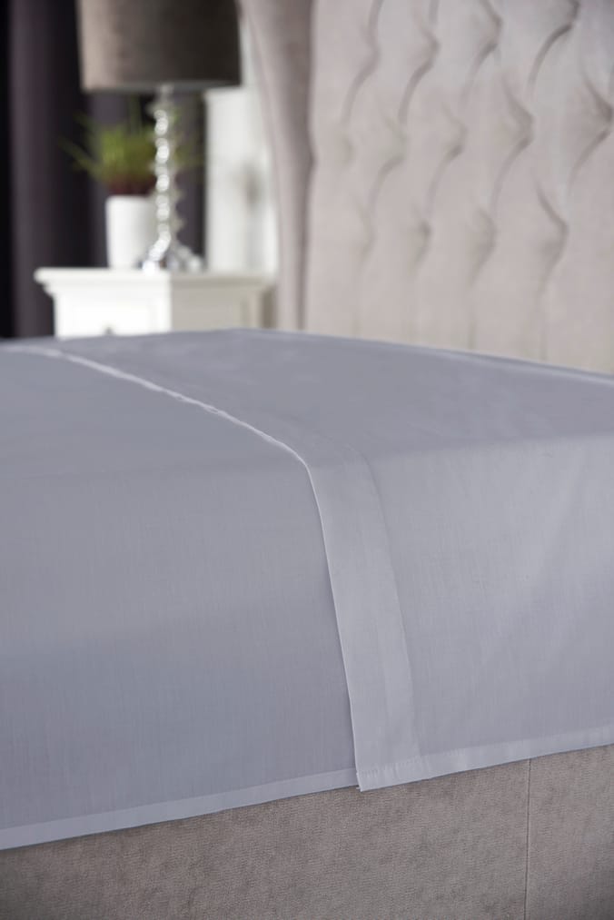 Belledorm Flat Sheet Grey, bedding sheets 50 cotton polyester