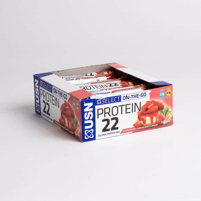 USN Protein 22 High Protein Bar Strawberry Cheesecake (12 x 60g) whey