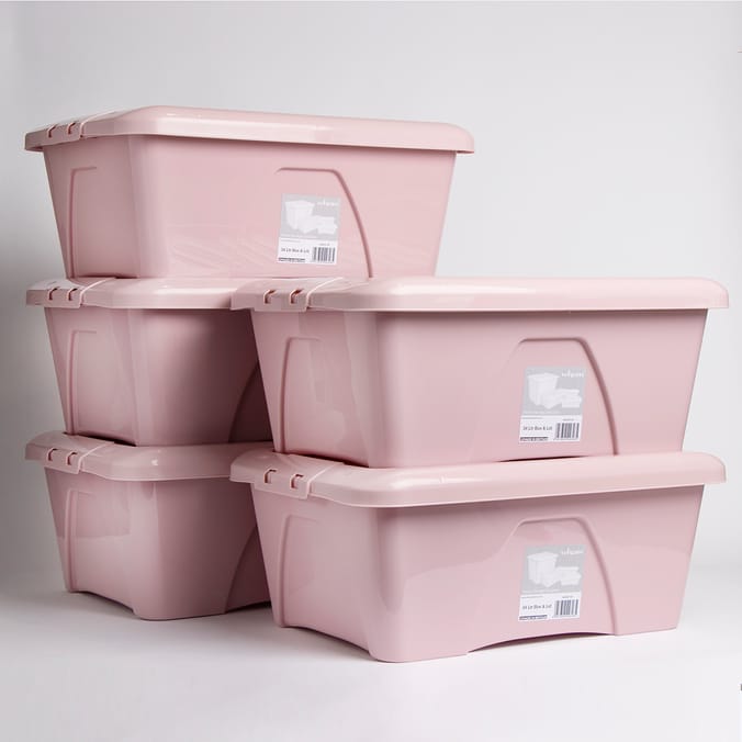 Wham Upcycled Box & Lid 34l Pink (Case Of 5), Storage, Bedroom