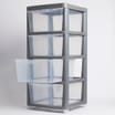 Home Utility 4 Drawer Storage Tower - Grey