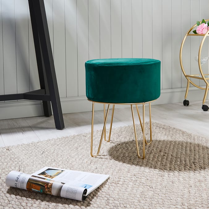 Green on sale velvet stool