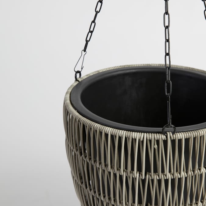 Small/Large Rattan Hanging Planter Set, outdoor, garden, patio, bracket