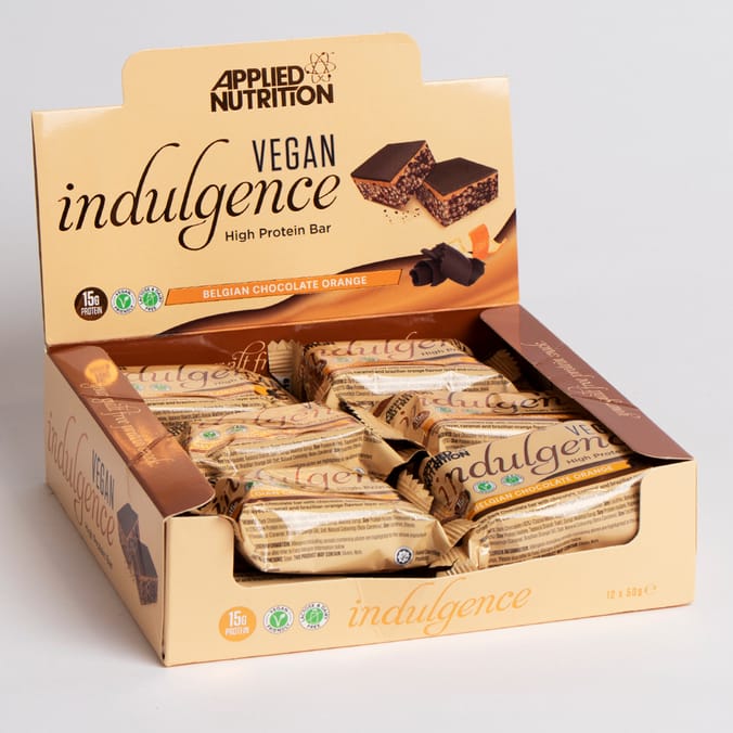 Applied Nutrition Vegan Indulgence High Protein Bars Belgian Chocolate Orange (12 x 50g