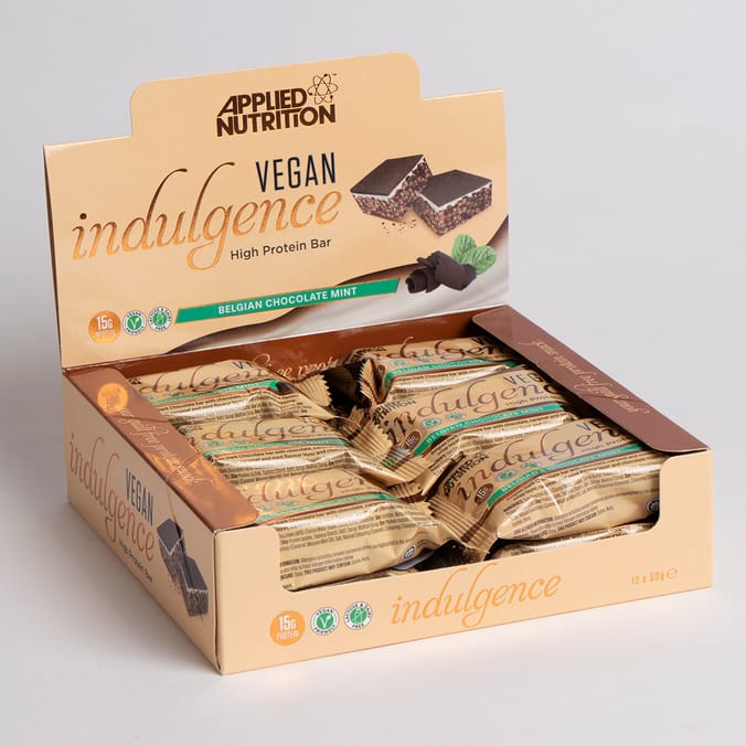 Applied Nutrition Vegan Indulgence High Protein Bars Belgian Chocolate Mint (12 x 50g), health