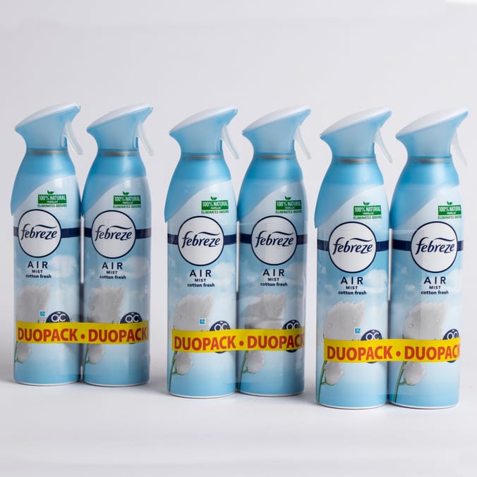 Febreze Air Freshener Spray Cotton Fresh (6 x 300ml) Home Bargains