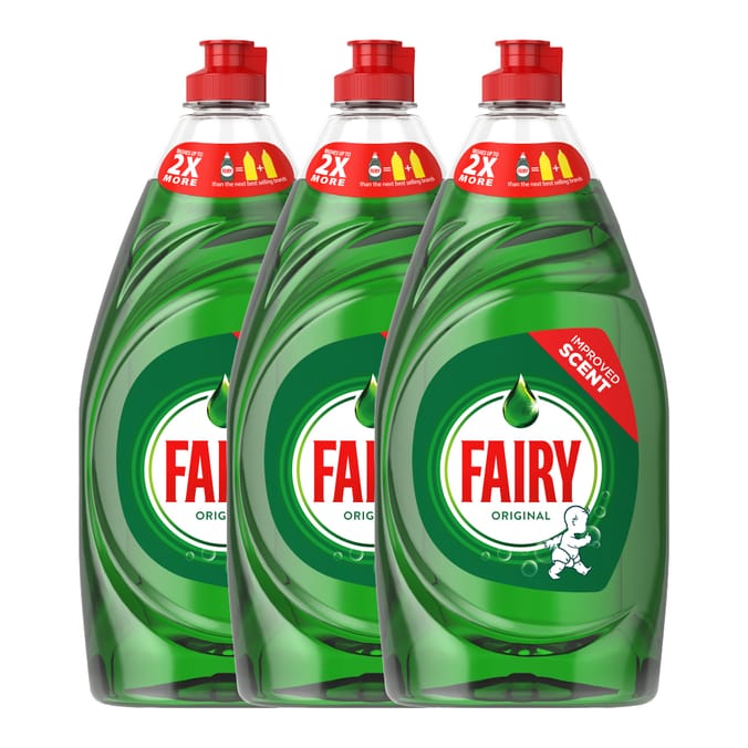 Fairy Original Washing Up Liquid with Lift Action (3 x 1150ml), Washing