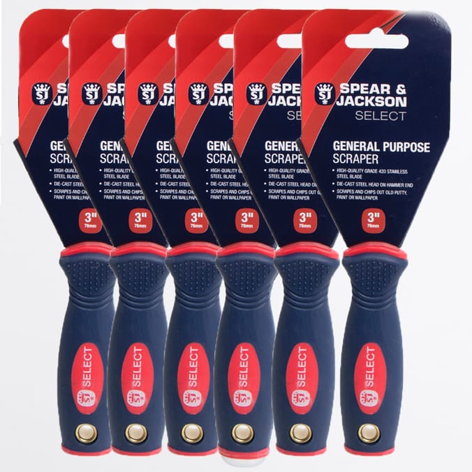 Spear & Jackson General Purpose Scraper 3'' (6 Pack), DIY, Scraper, Building, Redecorating